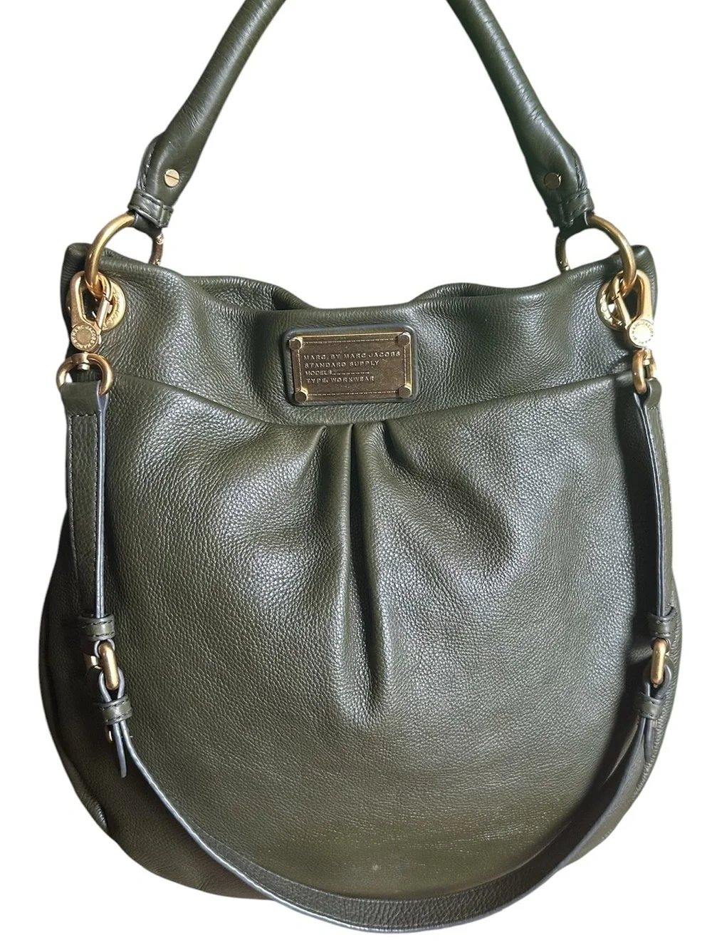 Marc by Marc Jacobs Standard Supply Workwear Olive Green Leather Hobo Bag